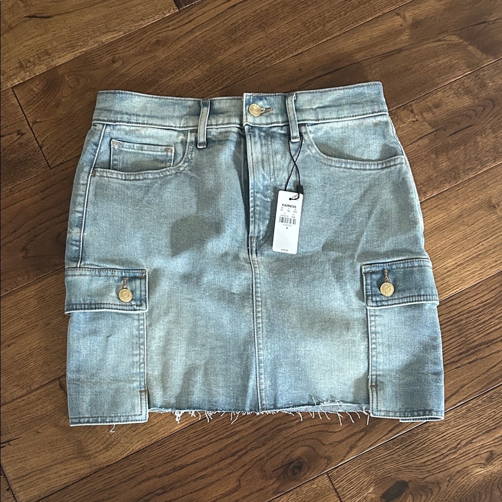 Express Light Blue Denim Skirt